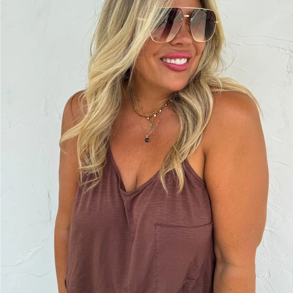 Brown Racerback Tank - Picture 3 of 3